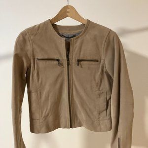 suede moto coat